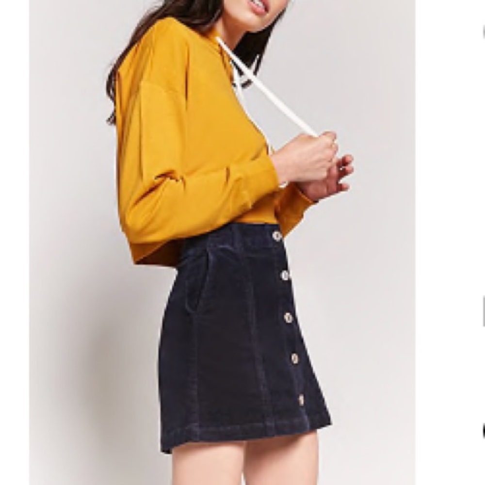 NWOT Navy Blue Corduroy Mini Skirt